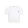 Miu Miu Ribbed Jersey And Lace T-shirt In White