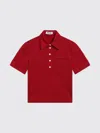 Miu Miu Ruby Red Technical Jersey Polo In Red