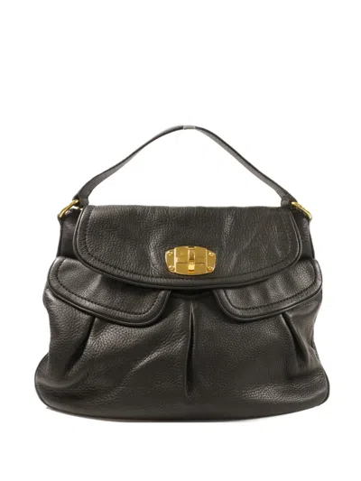 Pre-owned Miu Miu Turn-lock Shoulder Bag In Black