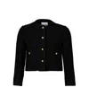 Miu Miu Metallic Wool Cropped Jacket In Black