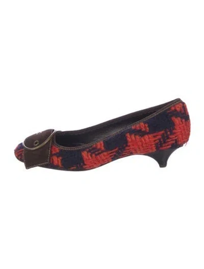 Pre-owned Miu Miu Tweed Tweed Pattern Flats In Multi