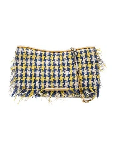 Pre-owned Miu Miu Tweed Tweed Shoulder Bag In Blue