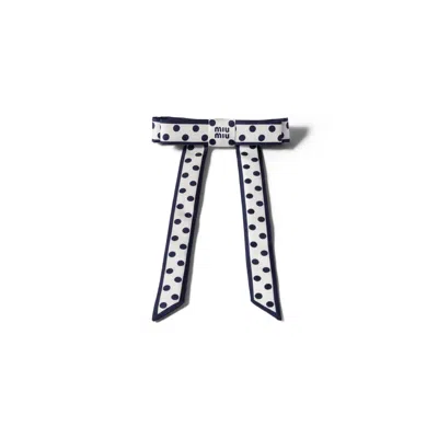 Miu Miu Twill Hair Clip In White