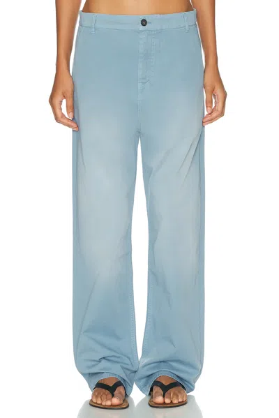 Miu Miu Twill Old Pant In Blue