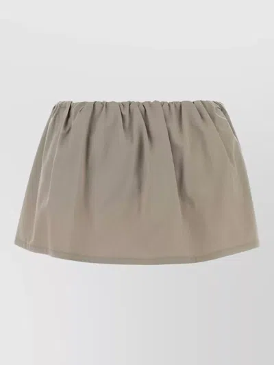 Miu Miu Twill Pant Skirt Featuring Contrast Side Panels In Gray