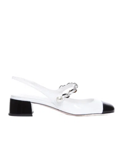 Miu Miu Two-color Slack-heeled Heels In White