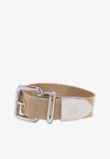 Miu Miu Two-tone Buckle Bracelet In Gold