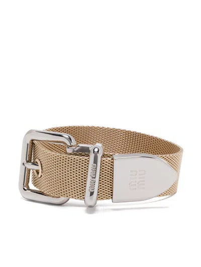 MIU MIU MIU MIU TWO-TONE BUCKLE BRACELET