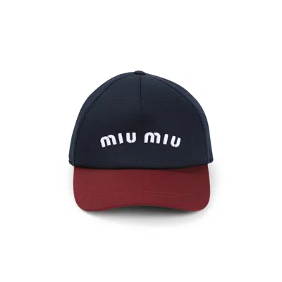 Miu Miu Two-tone Cotton Baseball Cap