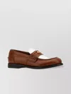 Miu Miu Two-tone Leather Loafers Featuring Metal Detail