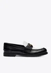 Miu Miu Black Leather Loafers In Black