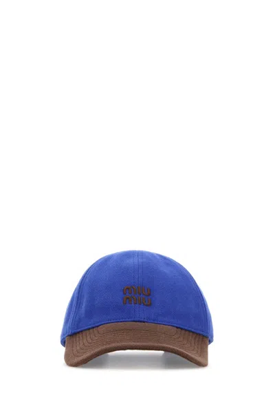 MIU MIU TWO TONE LOGO BASEBALL HAT