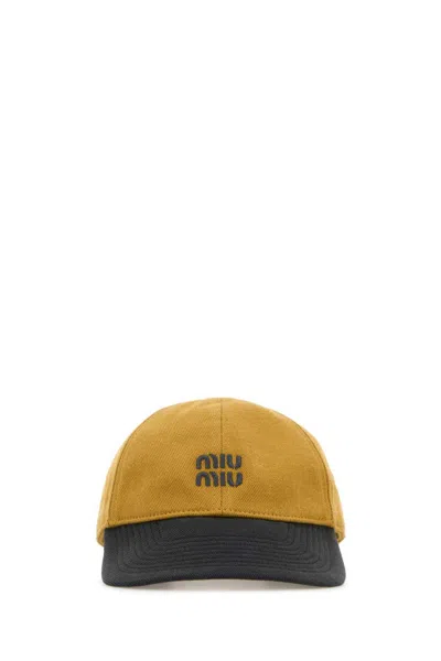 MIU MIU TWO TONE LOGO BASEBALL HAT