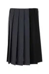 Miu Miu Two-tone Mohair Blend Skirt In Ematitenero