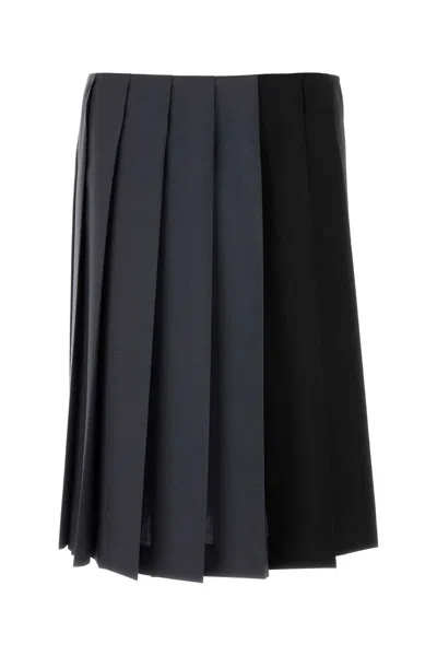 Miu Miu Two-tone Mohair Blend Skirt In Multi
