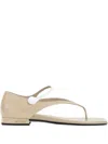 Miu Miu Beige Log Sandals In Nude