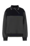 Miu Miu Womens Antracite Blu Asymmetric Jersey Polo Jacket Xs In Black