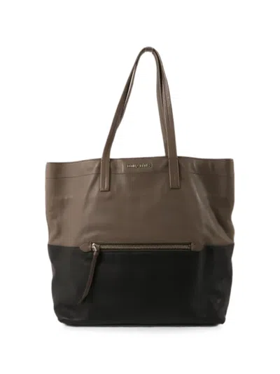Pre-owned Miu Miu Two-tone Tote Bag In Brown