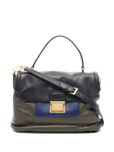 Pre-owned Miu Miu Two-way Leather Tote Bag In Green