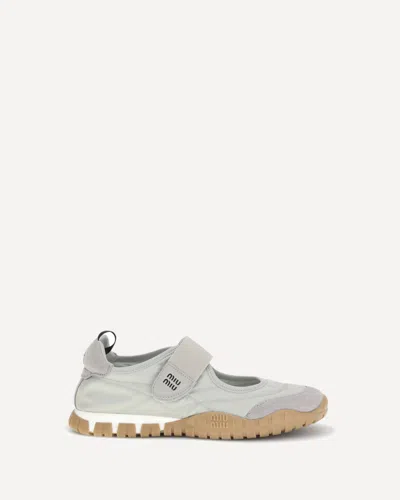 Miu Miu Tyre Ballerinas In Gray