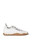 Miu Miu Prada Two-tone Leather And Tech Fabric Sneakers In White