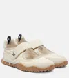 Miu Miu Nylon Suede Grip-strap Sneakers