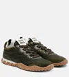 Miu Miu Tyre Suede-trimmed Sneakers In Green