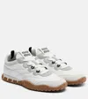 Miu Miu Prada Two-tone Leather And Tech Fabric Sneakers In White