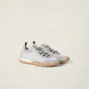 Miu Miu Tyre Technical Fabric And Suede Sneakers In Gray