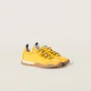 Miu Miu Tyre Technical Fabric And Suede Sneakers In Topaz