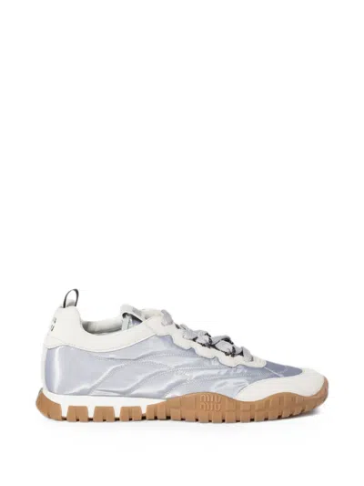 Miu Miu Tyre Technical-fabric And Suede Sneakers In Multi