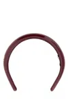 Miu Miu Tyrian Purple Leather Headband In Brown