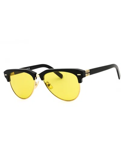 Miu Miu Unisex Aviator Acetate Sunglasses - 0mu 09zs In Black