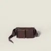 Miu Miu Suede Utilitaire Crossbody Bag Adjustable Strap In Brown