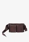 Miu Miu Suede Utilitaire Crossbody Bag Adjustable Strap In Brown