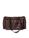 Miu Miu Utilitaire Nappa Leather Shopping Bag In Brown
