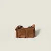 Miu Miu Suede Utilitaire Crossbody Bag Adjustable Strap In Brown