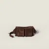 Miu Miu Suede Utilitaire Crossbody Bag Adjustable Strap In Brown