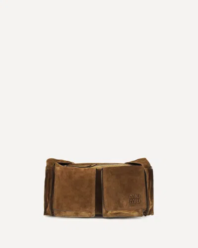 MIU MIU UTILITAIRE SUEDE SHOULDER BAG
