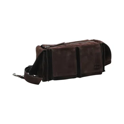 Pre-owned Miu Miu Utilitaire Suede Shoulder Bag 'dark Brown' | Women's Size Onesize