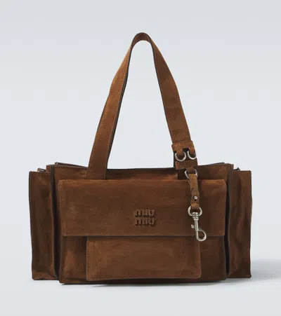 Miu Miu Utilitaire Suede Tote Bag