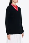 Miu Miu Cashmere Sweater In Navy
