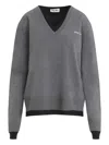 Miu Miu Grey Cashmere Pullover In Gray