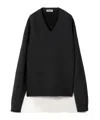 Miu Miu V-neck Pullover In Black