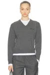 Miu Miu Cashmere Sweater With Contrasting Inserts In Gray