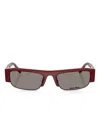 Miu Miu Vedete Rectangle-frame Sunglasses In Burgundy