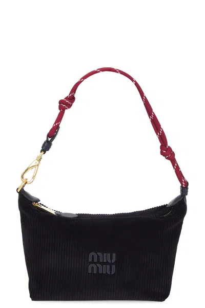 Miu Miu Velluto Righe Nastro Bag In Black