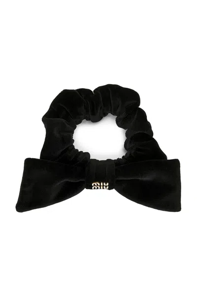 Miu Miu Velluto Scrunchie In Black