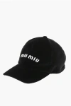 Miu Miu Velour Baseball Cap With Embroidered Logo Grösse M