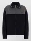 Miu Miu Velour Jacket Contrast Panel Buttoned Cuffs Collar In Black